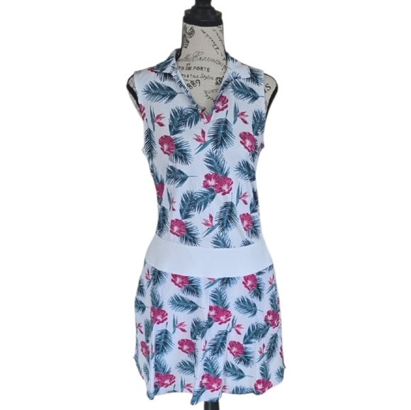 PUMA Golf Tropical Sleeveless Polo Top Size S & Size M Skort Set W/Pockets - Picture 4 of 11